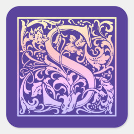 Buchstabe S Farbiger Vintager erster Buchstabe Quadratischer Aufkleber