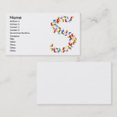 Buchstabe S gemacht aus bunten Seepferdgraphiken Visitenkarte (Vorne/Hinten)