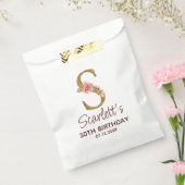 Buchstabe S Gold Monogramm Rosarote Rosen Geschenktütchen (Versiegelt)