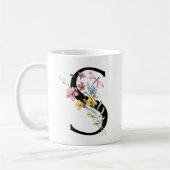 Buchstabe S mit Blumen Kaffeetasse (Links)