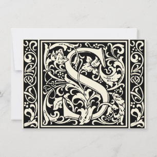 Buchstabe S Mittelalterliche Monogramm-Kunst Art N Einladung