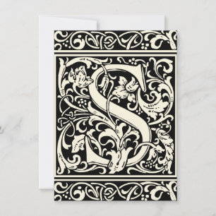 Buchstabe S Mittelalterliche Monogramm-Kunst Art N Einladung