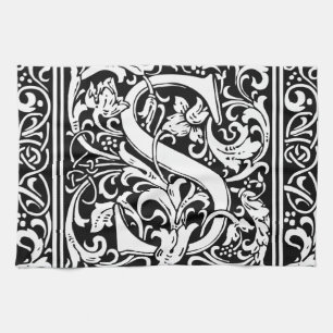 Buchstabe S Mittelalterliche Monogramm-Kunst Art N Handtuch
