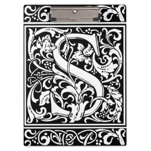 Buchstabe S Mittelalterliche Monogramm-Kunst Art N Klemmbrett