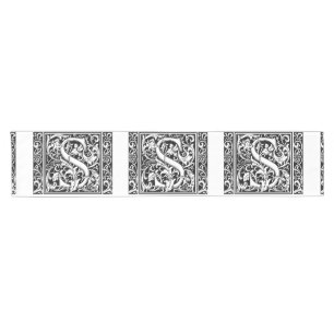 Buchstabe S Mittelalterliche Monogramm-Kunst Art N Kurzer Tischläufer