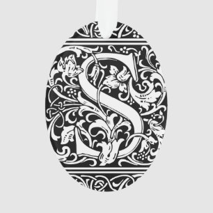 Buchstabe S Mittelalterliche Monogramm-Kunst Art N Ornament