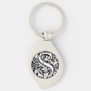 Buchstabe S Mittelalterliche Monogramm-Kunst Art N Schlüsselanhänger