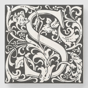 Buchstabe S Mittelalterliche Monogramm-Kunst Art N Steinuntersetzer