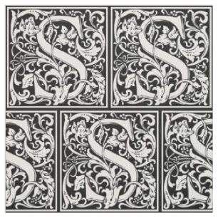 Buchstabe S Mittelalterliche Monogramm-Kunst Art N Stoff