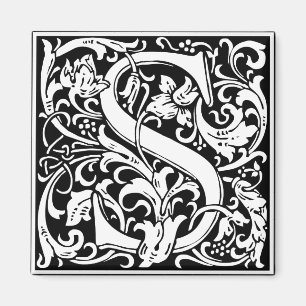 Buchstabe S Mittelalterliches Monogramm Vintage In Magnet