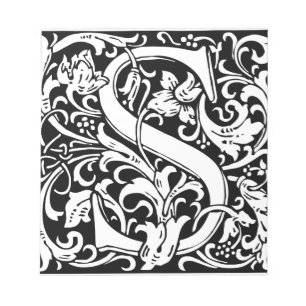 Buchstabe S Mittelalterliches Monogramm Vintage In Notizblock