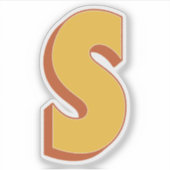 Buchstabe S Monogramm, fette 3D-Schrift Initiale  Aufkleber (Vorderseite)