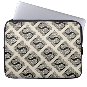 Buchstabe S Monogramm Vintage-Keltischer Knoten Dr Laptopschutzhülle