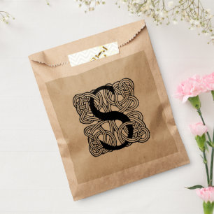 Buchstabe S Monogramm Vintage-Knotenprint Geschenktütchen