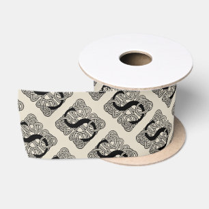 Buchstabe S Monogramm Vintage-Knotenprint Satinband