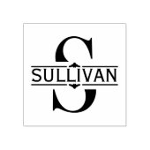 Buchstabe S | Schwarzes Ziersplit Monogramm Gummistempel (Prägung)