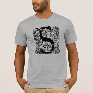 Buchstabe S Vintage-Keltischer Knoten-Monogramm T-Shirt