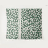 Buchstabe Smaragdgrün Blumen editierbares Monogram Wandteppich (Vorderseite (Horizontal))