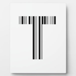 BUCHSTABE T BAR CODE Erstes Anfangsbuchstaben-Barc Fotoplatte