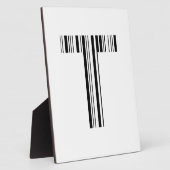 BUCHSTABE T BAR CODE Erstes Anfangsbuchstaben-Barc Fotoplatte (Seite)