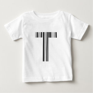BUCHSTABE T BARCODE Erstes Anfangsbuchstaben-Barco Baby T-shirt