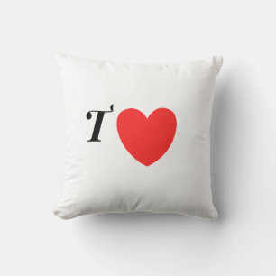 Buchstabe T Herz - Valentinstag Anfangsbuchstabe L Kissen