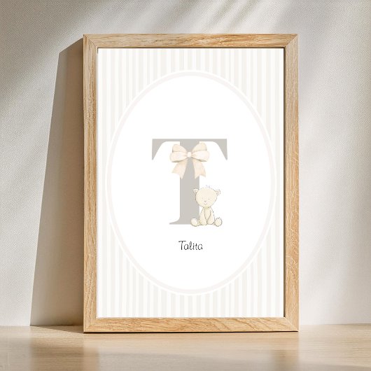 Buchstabe T Kinderzimmer-Wandkunst - Individueller Poster