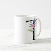 Buchstabe T mit Blumen Kaffeetasse (VorderseiteRechts)