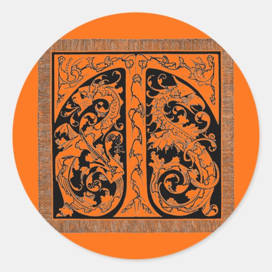 Buchstabe T mit Dragons-Aufkleber Runder Aufkleber (Vorderseite)