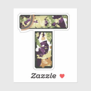 Buchstabe T mit militärischer Tarnung Aufkleber