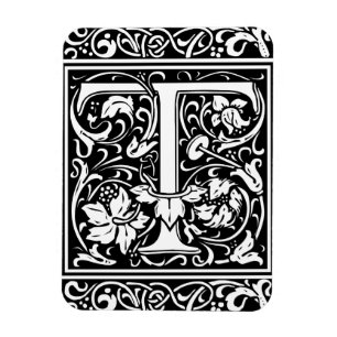Buchstabe T Mittelalterliche Monogramm-Kunst Art N Magnet