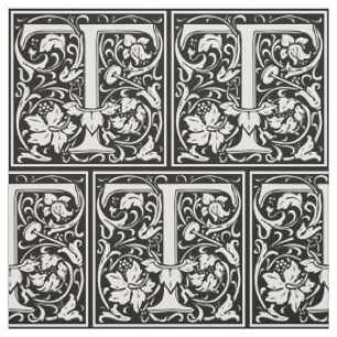 Buchstabe T Mittelalterliche Monogramm-Kunst Art N Stoff