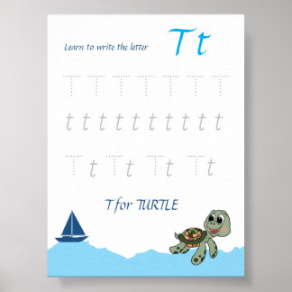 Buchstabe T Nachspurposter für Kinder Poster