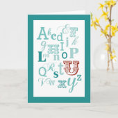 Buchstabe U Anfangsname Alphabet Geburtstag Aquama Karte (Gelbe Blume)