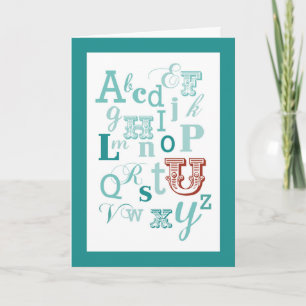 Buchstabe U Anfangsname Alphabet Geburtstag Aquama Karte