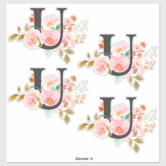 Buchstabe U Aufkleber (Blatt)