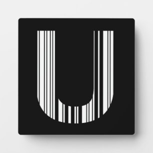 BUCHSTABE U BAR CODE Erstes Anfangsbuchstaben-Barc Fotoplatte