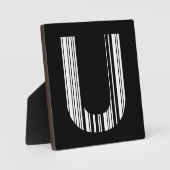BUCHSTABE U BAR CODE Erstes Anfangsbuchstaben-Barc Fotoplatte (Vorderseite)