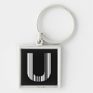 BUCHSTABE U BAR CODE Erstes Anfangsbuchstaben-Barc Schlüsselanhänger