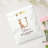 Buchstabe U Gold Monogramm Blush Rosa Rosen Geschenktütchen (Versiegelt)