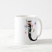 Buchstabe U mit Blumen Kaffeetasse (VorderseiteRechts)