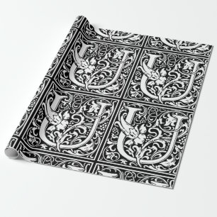 Buchstabe U Mittelalterliche Monogramm-Kunst im Ju Geschenkpapier