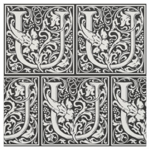 Buchstabe U Mittelalterliche Monogramm-Kunst im Ju Stoff