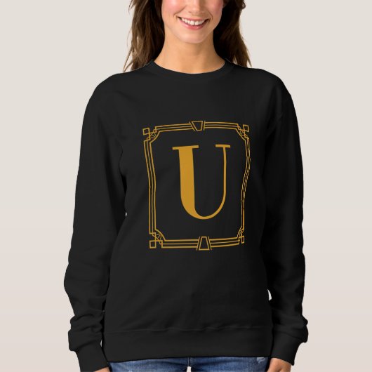 Buchstabe U Monogramm Alphabet U Anfangs Geometris Sweatshirt (Vorderseite)