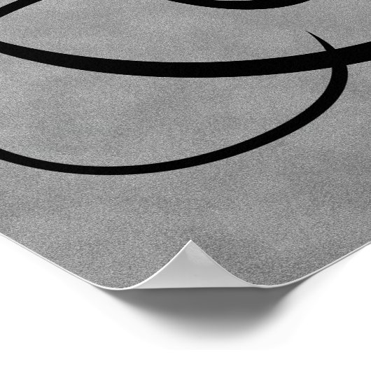 Buchstabe U, schwarzes, gotisches Monogramm Poster (Ecke)