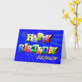 Buchstabe- und Blasengeburtstagskarte des Neffeen Karte (Gelbe Blume)