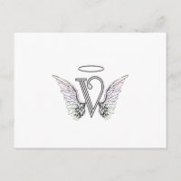 Buchstabe V Anfangsmonogramm mit Angel Wings & Hal