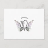 Buchstabe V Anfangsmonogramm mit Angel Wings & Hal Postkarte (Vorderseite)