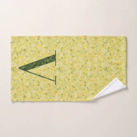 Buchstabe V dunkelgrüne und gelbe Badetücher Badhandtuch Set (Handtuch)