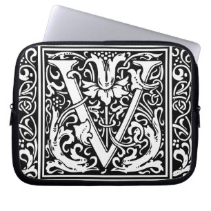 Buchstabe V Mittelalterliche Monogramm-Kunst Art N Laptopschutzhülle